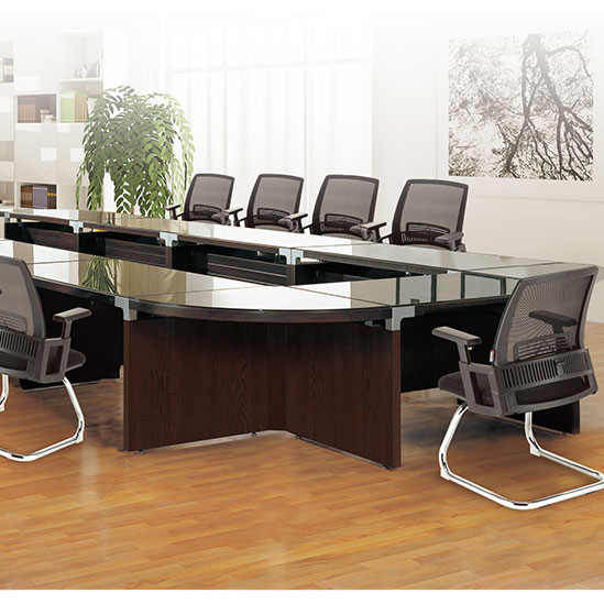 NTOS뉴토스카연결회의용테이블/갈색유리포함