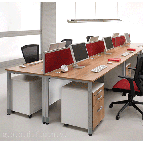 DF일자책상(앞가림판:목재&철재)