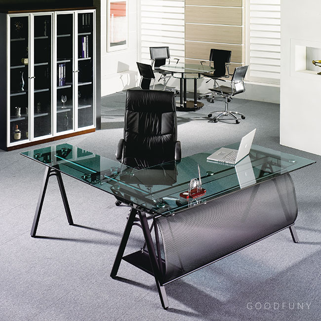 GS620강화유리책상(사이드포함)